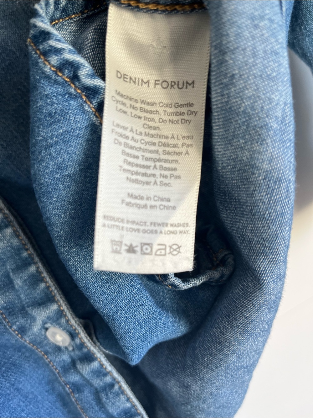 Denim Forum Two-Tone Denim Button-Down Shirt🥰🥰🥰 - Picture 11 of 11